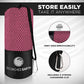 ScorchedEarth Microfiber Travel & Sports Towel Set (Rose Pink) - XL Set (39x70.5 & 12x24)