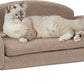 Paws & Purrs Cat Sofa Bed, Pet Couch for Indoor Cats Elevated Cat Beds with Removable Washable Mattress Cover for Kitten, Puppy or Small Animal- 31.5" Wide, Sand