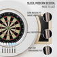 Dart Board Cabinet Set with LED Light; Bristle Dartboard, Built in LED Light, Darts and Chalkboards