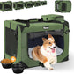 Extra Large Dog Crate with 2 Foldable Bowl, 36 Inch Collapsible Travel Dog Crate Kennel with Soft Blanket for Medium Dogs,Indoor & Outdoor (36" L x 25" W x 25" H, Green)