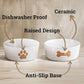 Ceramic Dog Bowl Set of 2 with Anti-Skid Base - 5" Wide x 2" Tall Ceramic Dog Bowls for Small Dogs - 2 Cup Capacity Food and Water Bowls for Dogs - Rubber Bottom Pet Bowl Set of 2 for Small Pets