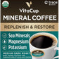 VitaCup Mineral Coffee Pods with Trace Minerals, Hydrate, Replenish & Restore, Sea Minerals, Electrolytes, Organic Coffee, Medium Dark Roast, Single Serve Pod Compatible with Keurig K-Cup Brewers,32Ct