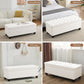 51" Fabric Storage Ottoman Bench, Upholstered Rectangle End of Bed Storage Ottoman Tufted Living Room Bedroom Bench with Safety Hinge, Solid Wood Legs, Loads 500 lb(Beige)