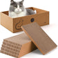 AUSCAT Cat Scratcher Box with 6PCS Cat Scratching Board, Cardboard Cat Scratchers for Indoor Cats, Reversible Cat Scratch Pads for Small Medium Kittens, 14.6" L x 10.9" W x 5.2" H