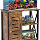 20-29 Gallon Fish Tank Stand, Aquarium Stand with Cabinet Accessories Storage, Heavy Duty Metal Frame, 31.49" L*15.74" W Tabletop, 330LBS Capacity, Rustic Brown PG07YGN