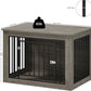 YITAHOME Dog Crate Furniture for Large Dogs, Side End Table, Modern Dogs Kennel Indoor up to 60 lb, 2-in-1 Iron-Wood Fusion Dog Cage with Waterproof Top, Safety Corners, Steel Lock,38" L,Greige