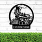 Personalized Metal Sign With LED Light, Train Room Decor, Railroad Wall Art, Custom Steam Train Home Decoration