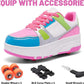 Roller Skate Shoes for Kids Girls Boys Detachable Wheeled Fashion Sneakers