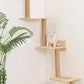 Cat Tree Wall Mounted with 4 Levels Shelves, 73" Wood Corner Tower Inside Kitten Scratching Post for Climbing,Perching and Lounging (Right to Left)