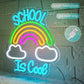 School is Cool Neon Sign,Classroom Neon Sign,Reading Rainbow Sign,USB Powered with Dimmable Switch,Neon Light Sign,Neon Signs for Wall Decor for Classroom,School Led Sign