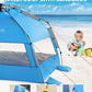 OutdoorMaster Beach Tent with Blackout Shelter Technology, Portable Beach Shade Sun Shelter Canopy for 4-6 Person with UPF 50+ UV Protection, Easy Setup Pop Up Tent Family Size