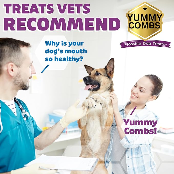 Dog Dental Treats – Vet VOHC Approved – Delicious Chicken Protein – Removes Tartar with Cleaning Comb Shape – Dental Dog Treats for Small Dogs (24oz, 42 Count)