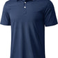 MAGCOMSEN Men's Polo Shirts 3 Buttons Casual Work T Shirts Quick Dry Short Sleeve Golf Shirt Pique Jersey Outdoor Performance