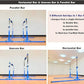 Gymnastics Double Horizontal Bars 3Play Parallel Bars Uneven Bars Gymnastics Training Kip Bar with 304 Stainless Steel Regulating Arms & Fiberglass Rail for Indoor Outdoor Home Club Use