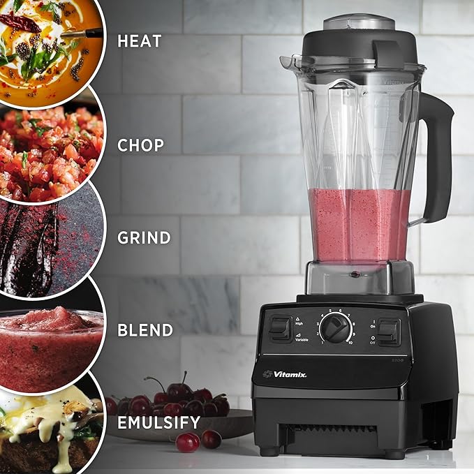 Vitamix 5200 Professional Grade Blender for Smoothies, Food Grinder and Emulsifier, 64oz Pitcher, Black