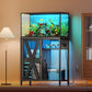 YITAHOME Fish Tank Stand with Power Outlets & LED Light, 20-29 Gallon Metal Aquarium Stand with Cabinet for Fish Tank Accessories Storage for Turtle Tank, Reptile Terrarium, 350LBS Capacity, Grey