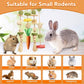 Rabbit Chew Toys Bunny Cage Hanging Toy and Treats Rattan Ring with Snacks for Rodent Pets Teeth Healthy