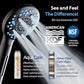 AquaCare High Pressure 10 Spray Mode Filtered Showerhead - Handheld Shower Head Filters Chlorine to Heal Dry Skin, Revive Hair - Dual Power Wash Cleans Tub, Tile, Pets - Hard Water Softener, Black