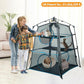 X-Large Catio Outdoor Cat Enclosure,3-Tier Spacious Outdoor Cat Tent for Indoors and Outdoors,Portable and Foldable Kitty Enclosure,Two Doors Design can Assemble More Shapes (Patented)