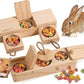 SoulThink® Interactive Wooden Pet Rabbit Toys - Sniff n' Snack Bunny Chew Toys for Rabbit Treats, Suited as Guinea Pig Toys, Hamster Toys for Boredom, Bunny Toys for Rabbits Keep Busy (2 Sets)