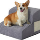Dogs Steps for Bed, Dog Stairs for Small Dogs, 2-Step Dog Ramp for Bed, Couch, Sofa, and Chairs, Non-Slip Bottom Design, Cat Scratching, High Density Foam Portable Pet Step, Indoor, Grey