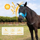2 Piece Horse Fly Mask with Ears, Comfortable Fit Stretch Fabric Big Eye Space Soft Breathable with UV Protection for Full Horses (Blue-Pink)