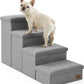 Dog Stairs with Storage, 4-Step Wider Sturdy Dog Steps for Small/Medium/Large Dogs and Older Cats, Folding Doggie Ramp for Bed/Couch/Car Hold Up to 180 lbs (22" H, Grey)