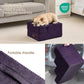 EHEYCIGA Dog Stairs for Small Dogs 13.5" H, 3-Step Dog Steps for Couch Sofa and Chair, Pet Steps for Medium Cats, Non-Slip Balanced Pet Ramp Indoor, Purple