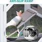 Rabbit Hutch Indoor for 2-4 Rabbits & Guinea Pigs，Bunny Cage with Slide-Out Plastic Trays，Wooden Small Animal Cage for Rabbits, Bunnies, and Guinea Pigs