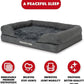 The Dog’s Bed, Medium Grey Faux Fur 30x23.5, Memory Foam, Pain Relief: Arthritis, Hip & Elbow Dysplasia, Post Surgery, Lameness, Supportive, Calming, Washable Cover, Veterinary Approved