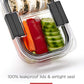 Rubbermaid Brilliance Meal Prep Containers, 2-Compartment Food Storage Containers, 2.85 Cup, 5-Pack, BPA-Free, Clear/Grey