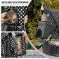MoNiBloom 3 Wheels Pet Dog Cat Stroller for Small Medium Dogs Cats, Foldable Jogger Stroller w/Storage Basket and Cup Holder, Black Polka Dots