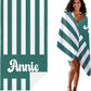 JML Personalized Beach Towel with Name, Custom Cabana Stripe Beach Towel, Customized Microfiber Pool Towel, Quick Dry & Absorbent Swim Towel for Adult,Mother's Day, Birthday, Summer Holiday,Vacation