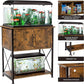 20-29 Gallon Aquarium Stand Metal Frame Fish Tank Stand with Cabinet Storage, for 20 Gallon Long Aquarium,30.7" L*16.5" W Tabletop,330LBS Capacity Rustic Brown and Black PG01YGN