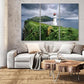 Nature Wall Art Prints - Ocean Forest Mountain Lake Canvas Landscapes - Small to Extra Large Living Room Bedroom Kitchen Bathroom Décor (Stormy Sky Lighthouse, 31L" x 47W" - 3 Panels)
