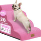 Dog Ramp and Stair for Bed 16" H-20 H,3-Step Cat Stair for Sofa and Chair,4-Step Dog Ramp for High Bed and Window,Durable Nonslip Fabric Cover for Indoor (Pink-20 H, Pet Friendly, 4)