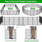 Dog Playpen Outdoor 24 Panels Heavy Duty Dog Fence 47" Height with Thick Pipe Anti-Rust with Doors Portable for RV Camping Yard, Total 54FT, 227 Sq.ft, Snowy Black