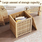 Bench with Storage, Acacia Laundry Hamper with Seat, Storage Benches with Seating for Entryway, Living Room, Bedroom, Bathroom (15.7x19.7x17.7in)