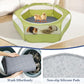 2-in-1 Small Animals Playpen with Pad, Waterproof Small Pet Cage Tent with Reusable Pad, Portable Outdoor Yard Fence with 3 Metal Rod for Chick/Kitten/Puppy/Guinea Pig/Rabbits/Chinchillas, Green