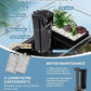 GOZILLA Small Turtle Tank Kit(Tank+Lamp+Filter), Acrylic Turtle Starter Kit with Adjustable Lamp, Reptile Habitat and Terrarium with Multi-Functional Areas for Small Reptiles. (Black Kit)