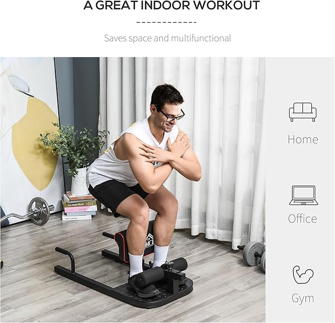 Soozier 3-in-1 Padded Push Up Sit Up Deep Sissy Squat Machine Home Gym Fitness Equipment