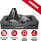 The Dog’s Bed Medium Oxford Grey 30x23.5, Memory Foam, Pain Relief: Arthritis, Hip & Elbow Dysplasia, Post Surgery, Lameness, Supportive, Calming, Waterproof Washable Cover, Veterinary Approved