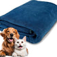 Extra Large Dog Towel Soft Absorbent Bath Pet Towels for Drying Dogs, Elastic Terry Microfiber Soft Towel, Machine Washable, Quick Dry, Multipurpose (L, XL, 2XL) (Blue, XL)