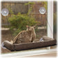 K&H Pet Products EZ Mount Bolster Cat Window Perch for Large Cats, Sturdy Kitty Window Hammock Bed, Steel Frame, Sturdy Suction Cups, Washable Shelf Covers, Foldable - Fits 27"W X 23"H Glass Spaces