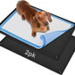 Skywin TidyFriend 2 Pk Pee Pad Holder Tray for 30” x 23” Pee Pads with Corner Lock Holes, Raised Edges, Non-Spill, Easy to Clean Silicone Dog Potty Tray Holder, for Indoor Floor Protection (Black)