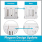 BIRDROCK HOME Pet Playpen with Door | 12 Panel | Strong Plastic | Puppy Safety Fence Pen Playpen | Non-Slip and Secure Dog Gate | White