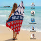 Personalized Beach Towel With Name, Custom Beach Towel with Text, Customized Microfiber Pool Towel, Quick Dry & Absorbent Swim Towel for Adult,Anniversary, Birthday, Summer Holiday,Vacation,Baseball