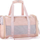 Fashion Leather Dog Carrier, Airline Approved Cat Carrier Soft Sided Pet Bag Carrier Purse for Puppy Kitten Small Animals Pink
