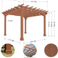 MUPATER 12×12 FT Outdoor Pergola with Roof, Wooden Pergola Kit with Stakes, Wood Garden Shelter Structure for Climbing Plant, Snow and Wind Supported, Shade for Patio, Backyard, Deck