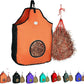 Majestic Ally 1200 D Hay Feeder Tote Bag for Horses, Sheep with Reflective Trim- Reduces Waste - Comes with 36” Hay Net (Orange)